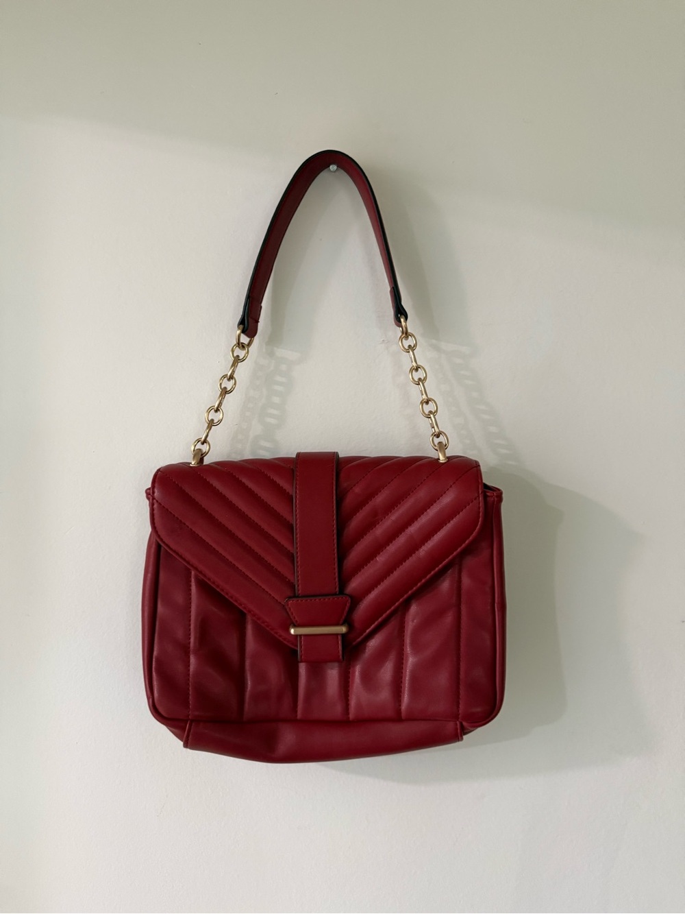 Time and Tru Women’s Quilted Satchel Flap Closure Handbag Shoulder Purse